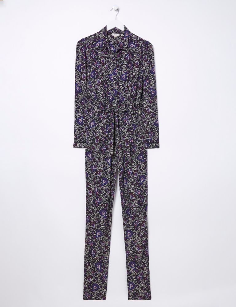 Floral Belted Long Sleeve Waisted Jumpsuit 2 of 5