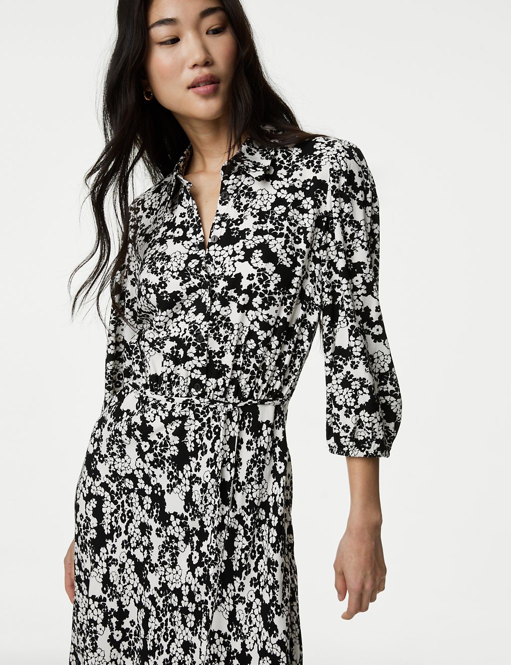 Floral Belted Midaxi Shirt Dress 2 of 4