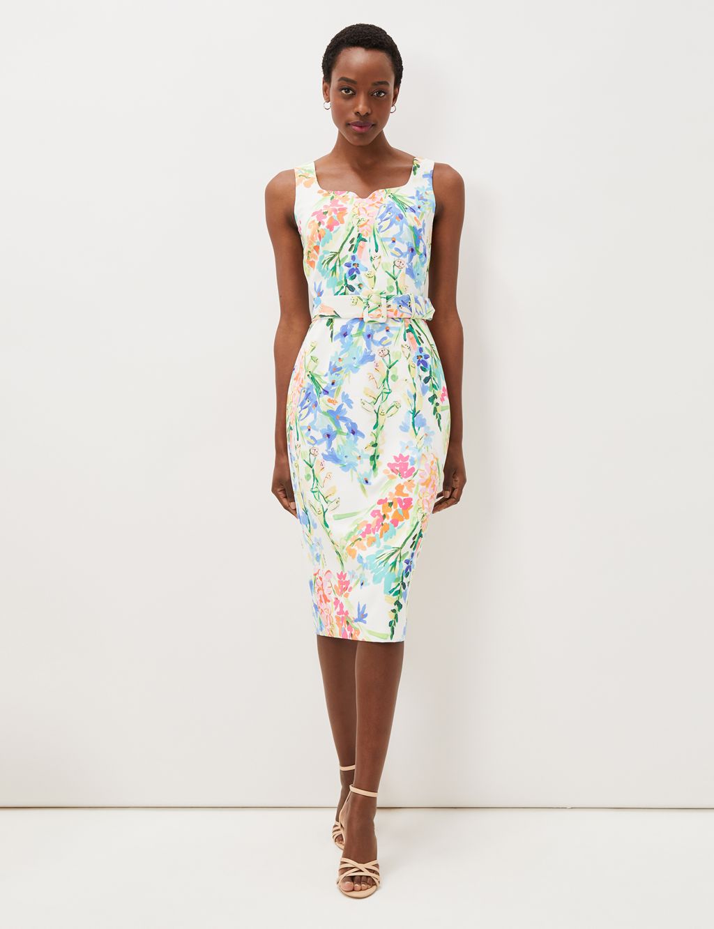 Floral Belted Midi Bodycon Dress | Phase Eight | M&S