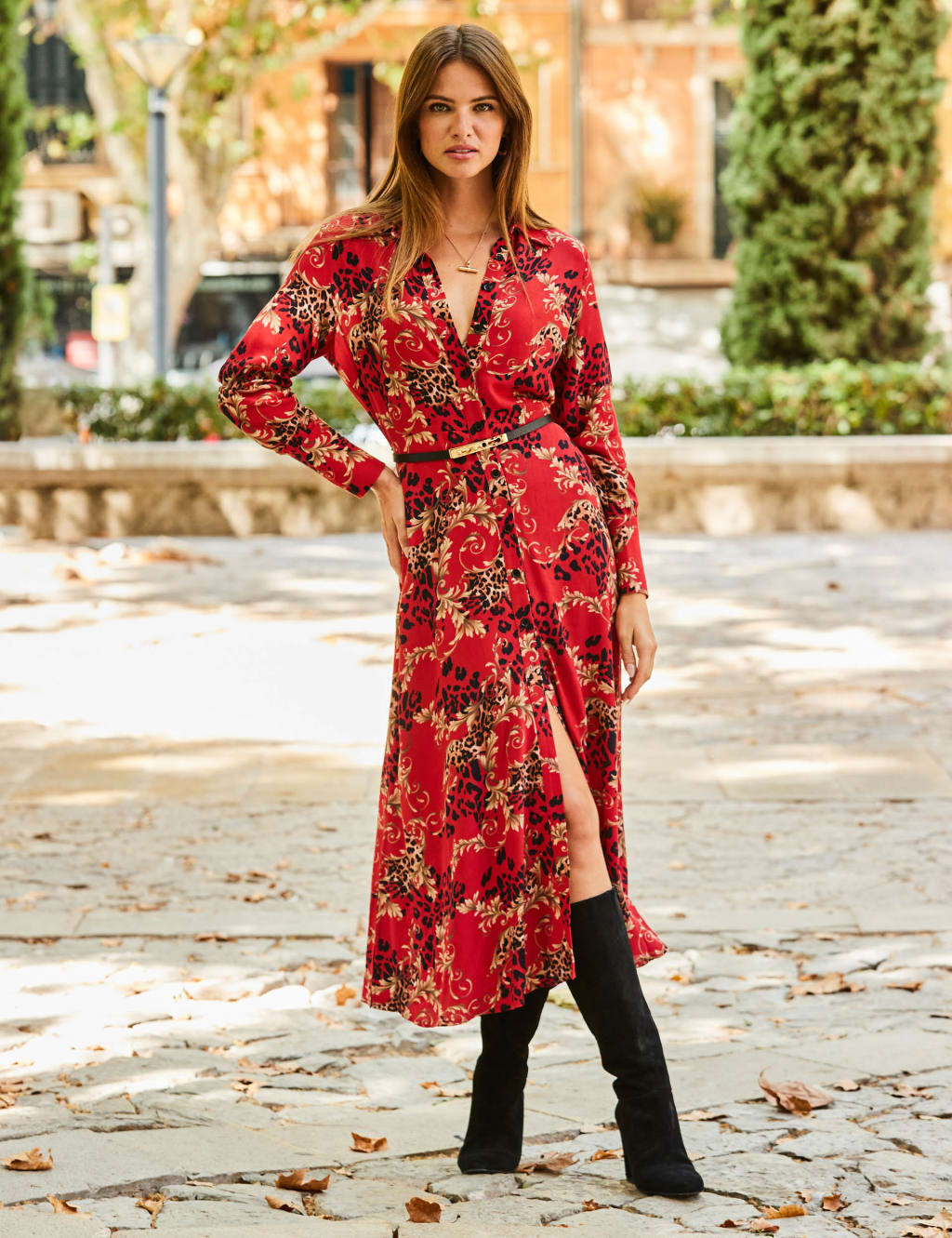 Midi jersey dress with sleeves sale