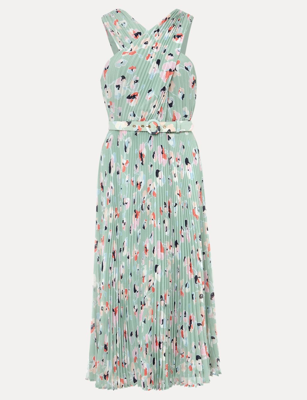 Floral Belted Pleated Midi Waisted Dress | Phase Eight | M&S