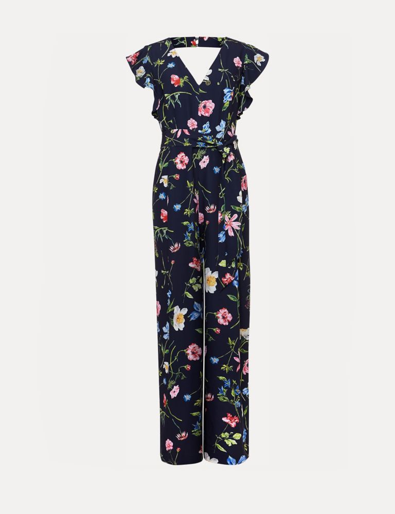 Floral Belted Wide Leg Waisted Jumpsuit 2 of 6