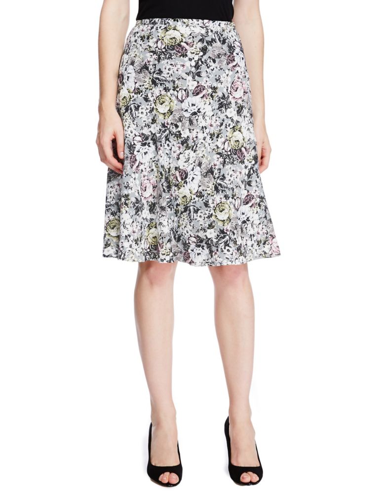 Floral Bias A-Line Skirt 1 of 4