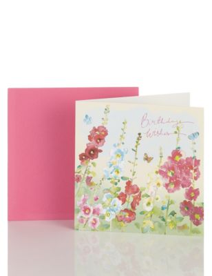 Floral Birthday Wishes Card Image 1 of 2