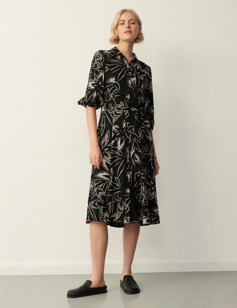Floral blouson hot sale dress