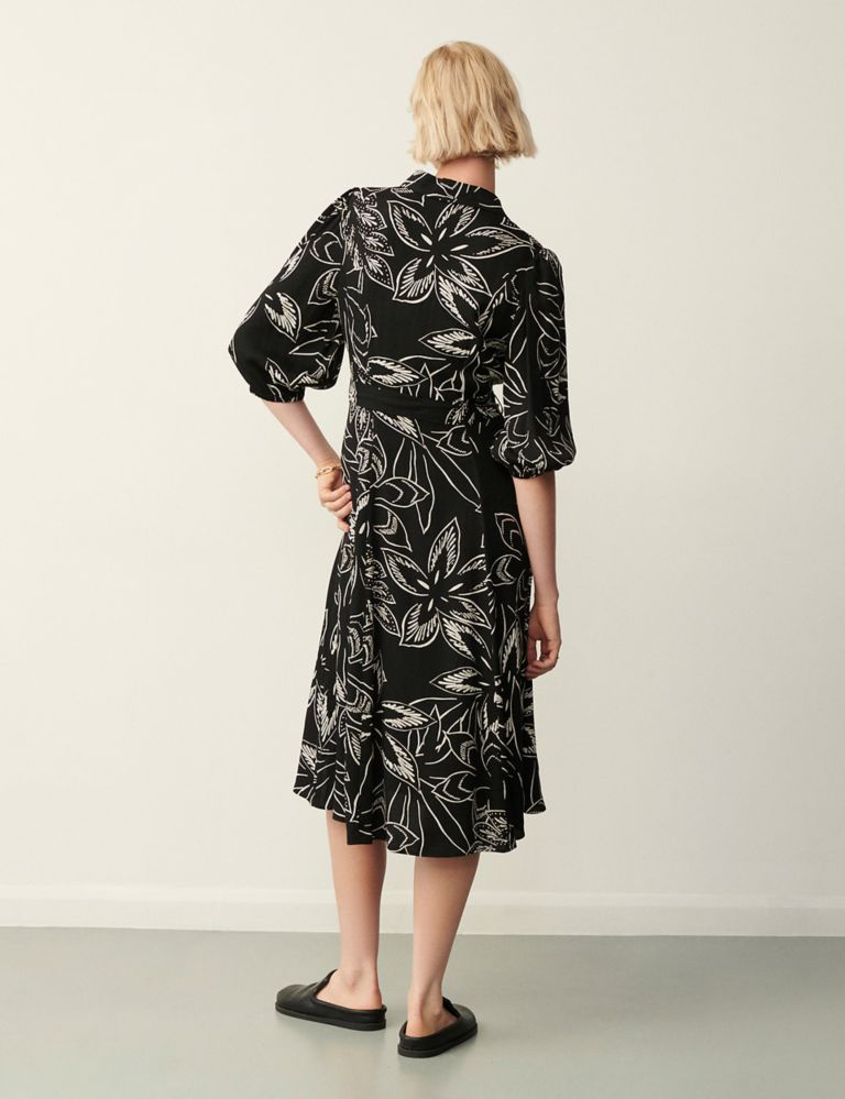 Floral Blouson Sleeve Midi Shirt Dress | Finery London | M&S