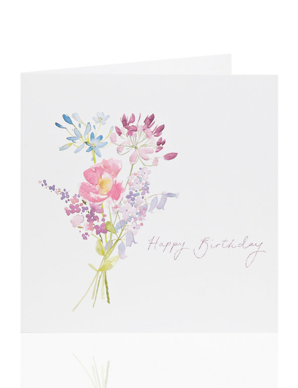 Floral Bouquet Birthday Card Image 1 of 2