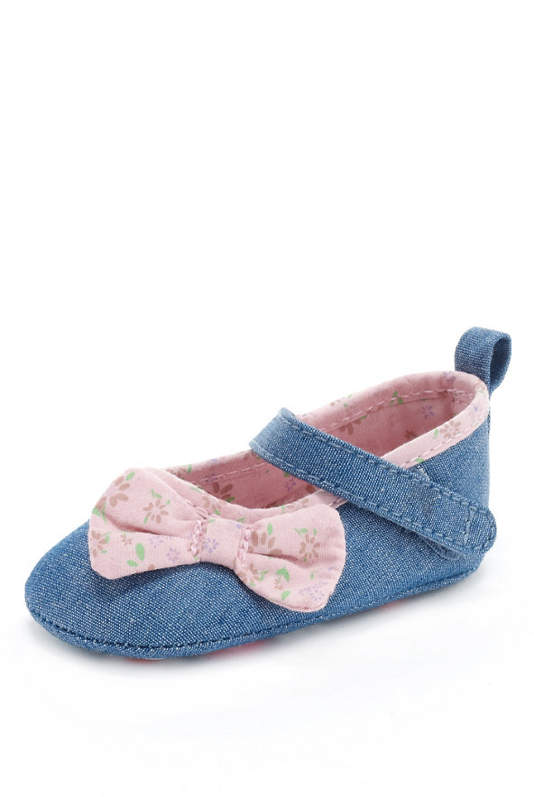 Floral Bow Pram Shoes Image 1 of 1