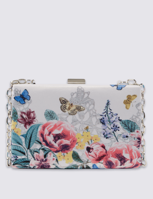 Floral Box Clutch Bag M S Collection M S