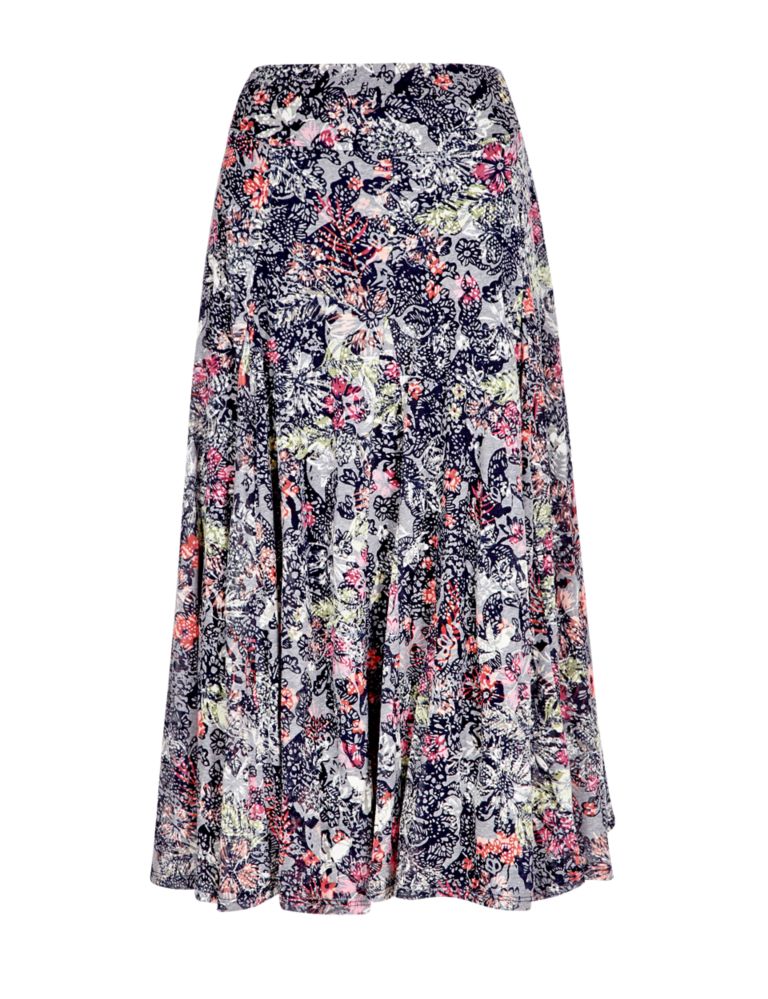 Floral Burnout A-Line Skirt 3 of 4