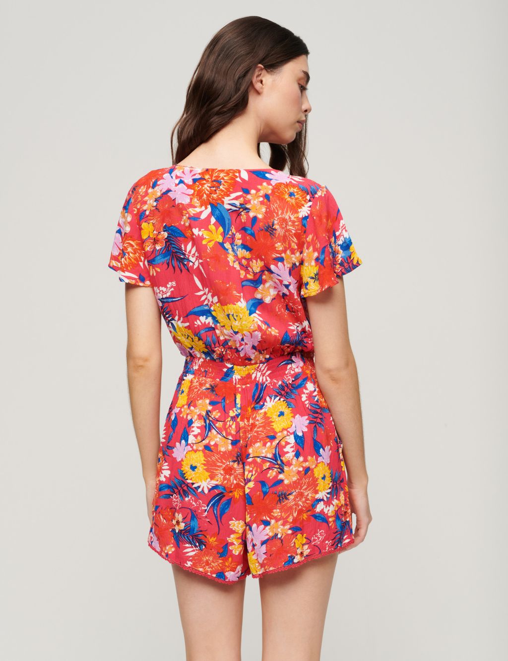 Floral Button Front Short Sleeve Playsuit 2 of 6