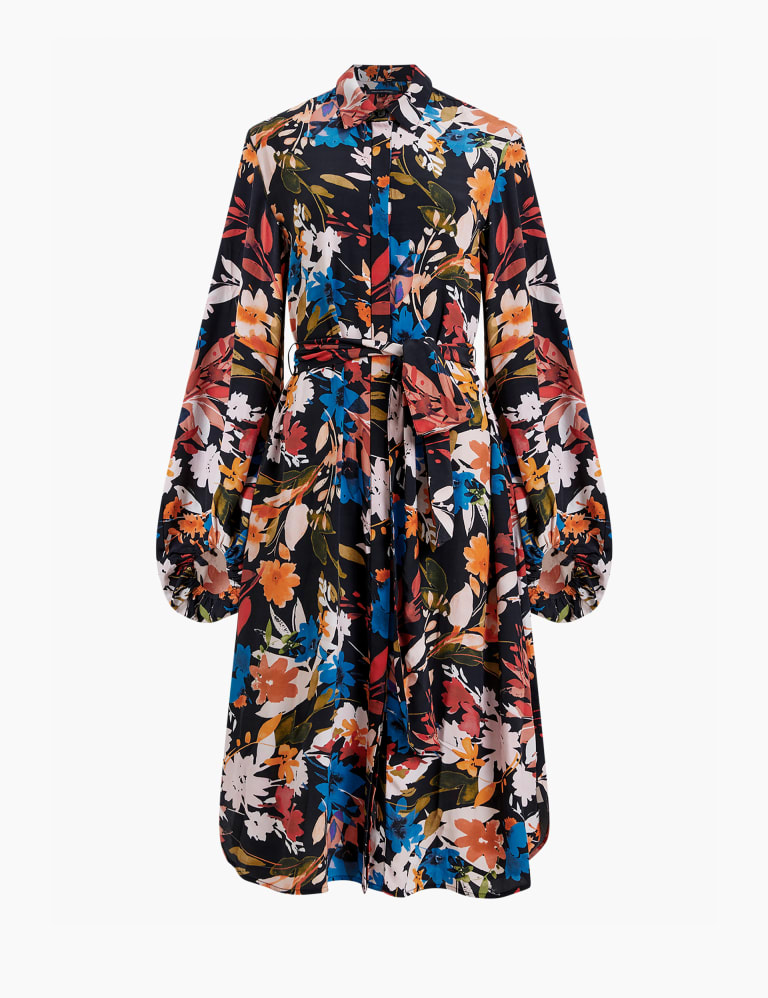 Floral Button Through Midi Shirt Dress 2 of 4