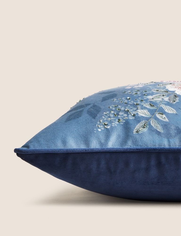 Floral Chinoiserie Embroidered Cushion 2 of 10