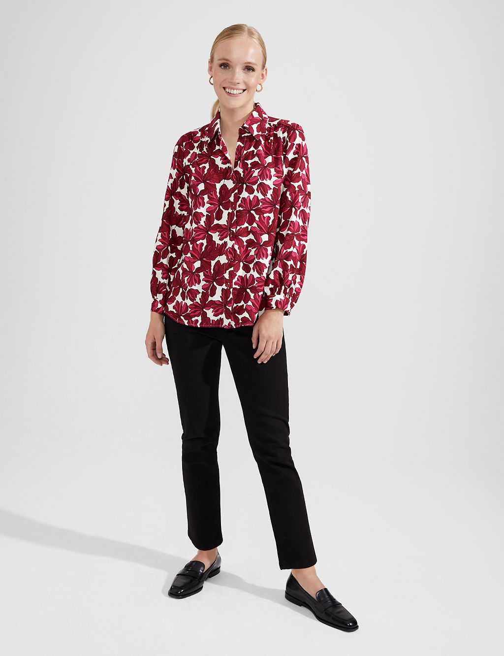 Floral Collared Button Through Blouse 2 of 6