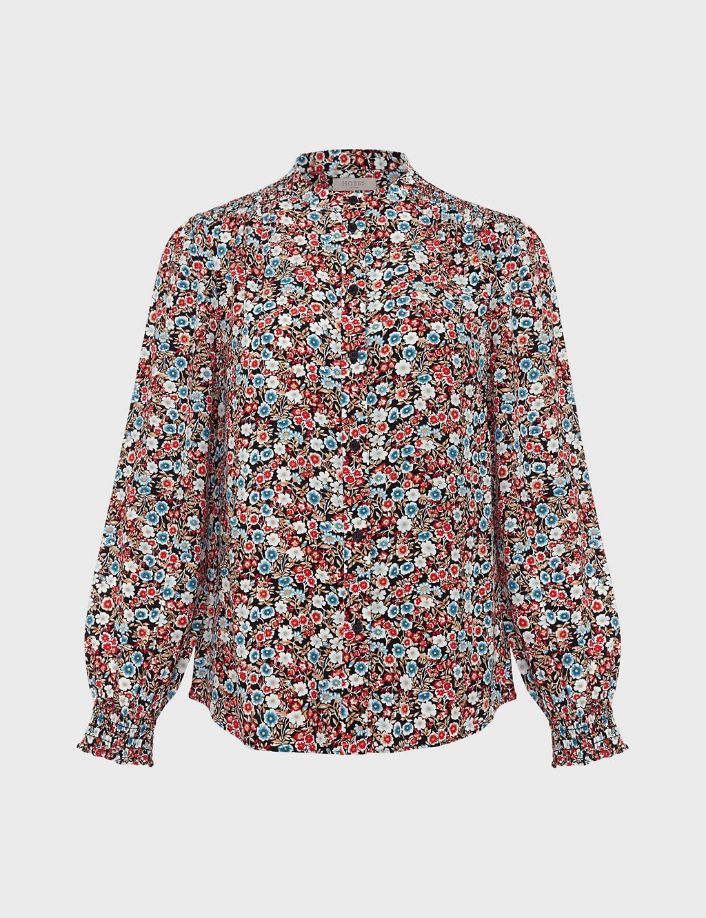 Floral Collared Round Neck Blouse 1 of 7
