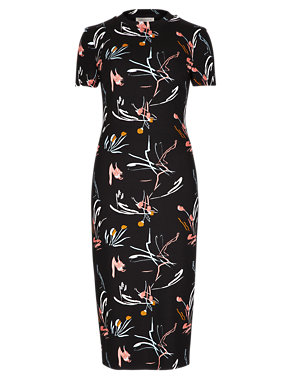 Floral Column Bodycon Dress Image 2 of 4