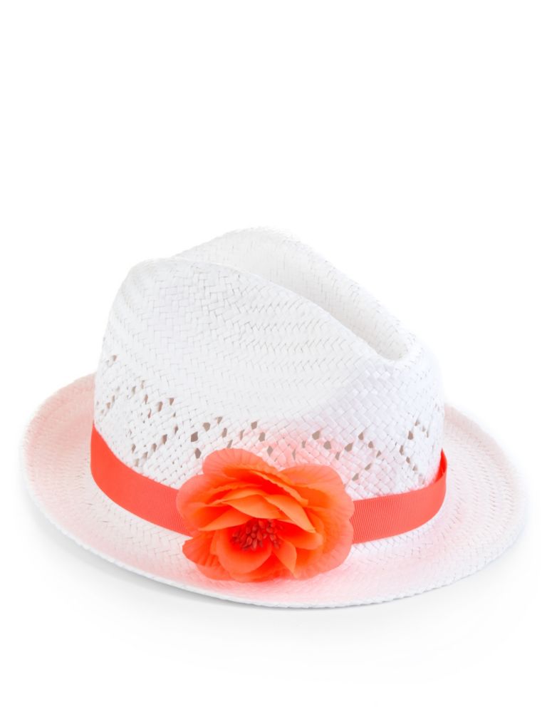 Floral Corsage Trilby Hat (Younger Girls) 1 of 1