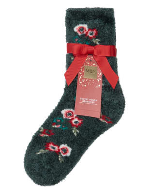 Floral Cosy Bed Socks M&S Collection M&S