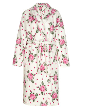 Floral Cosy Fleece Dressing Gown Image 2 of 5