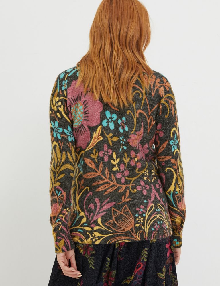 Floral Crew Neck Jumper with Wool 3 of 5