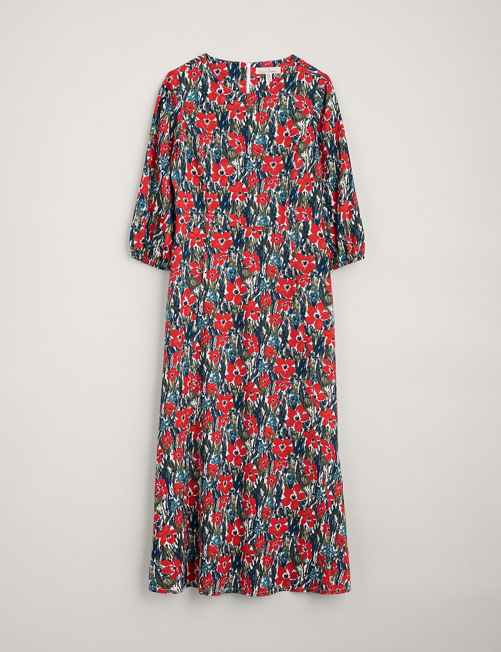 Floral Crew Neck Maxi Waisted Dress 1 of 5