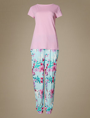 Floral Cuffed Hem Pyjamas Image 2 of 4