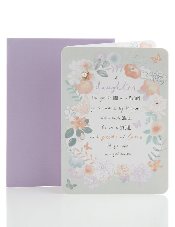 Floral Daughter Birthday Card Image 1 of 2