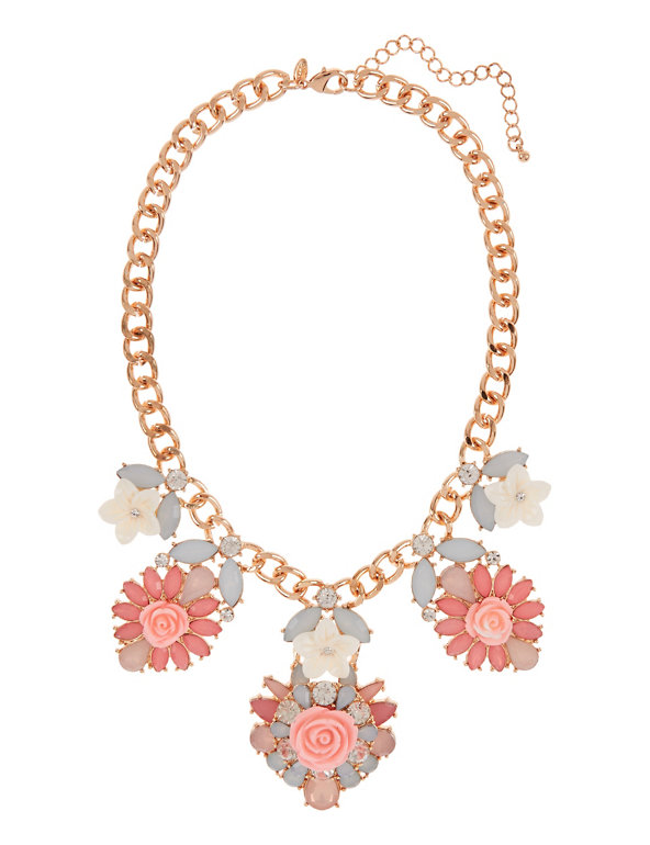 Floral Diamanté Necklace Image 1 of 1