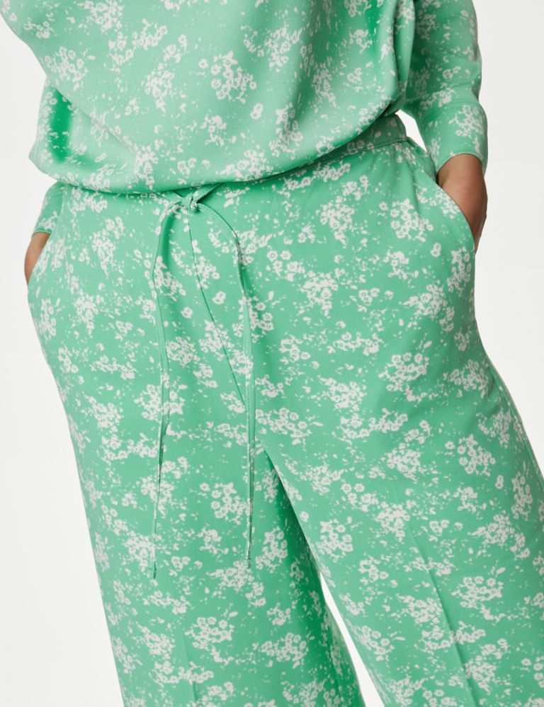 Floral Drawstring Wide Leg Trousers 6 of 6