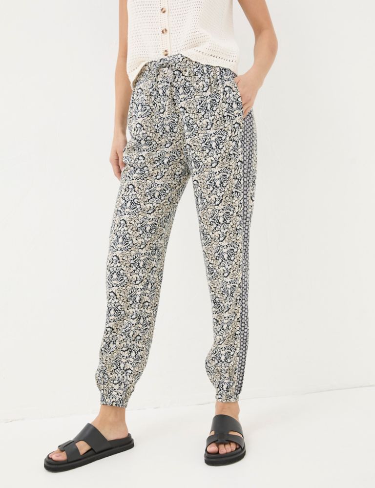 Floral Elasticated Waist Cuffed Trousers 3 of 5
