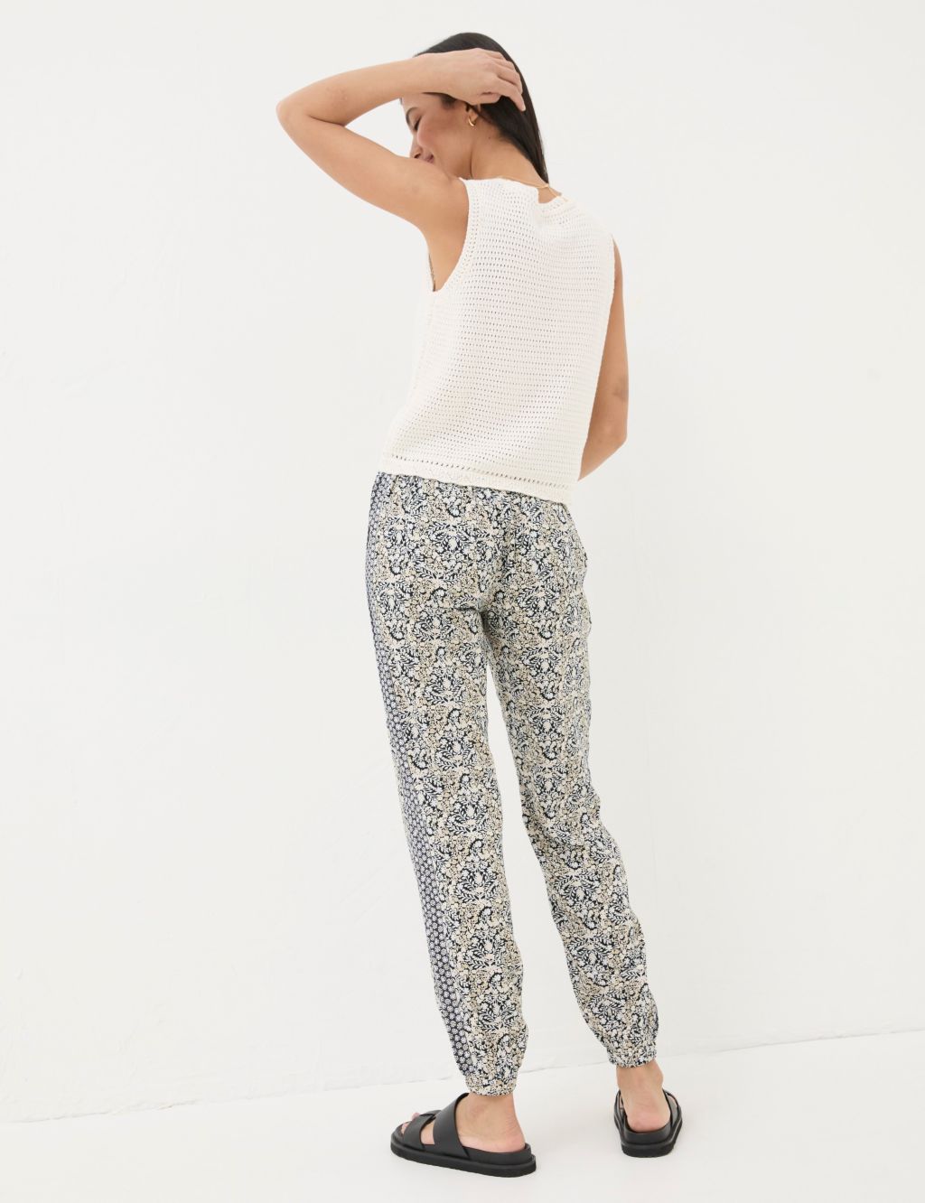 Floral Elasticated Waist Cuffed Trousers 4 of 5