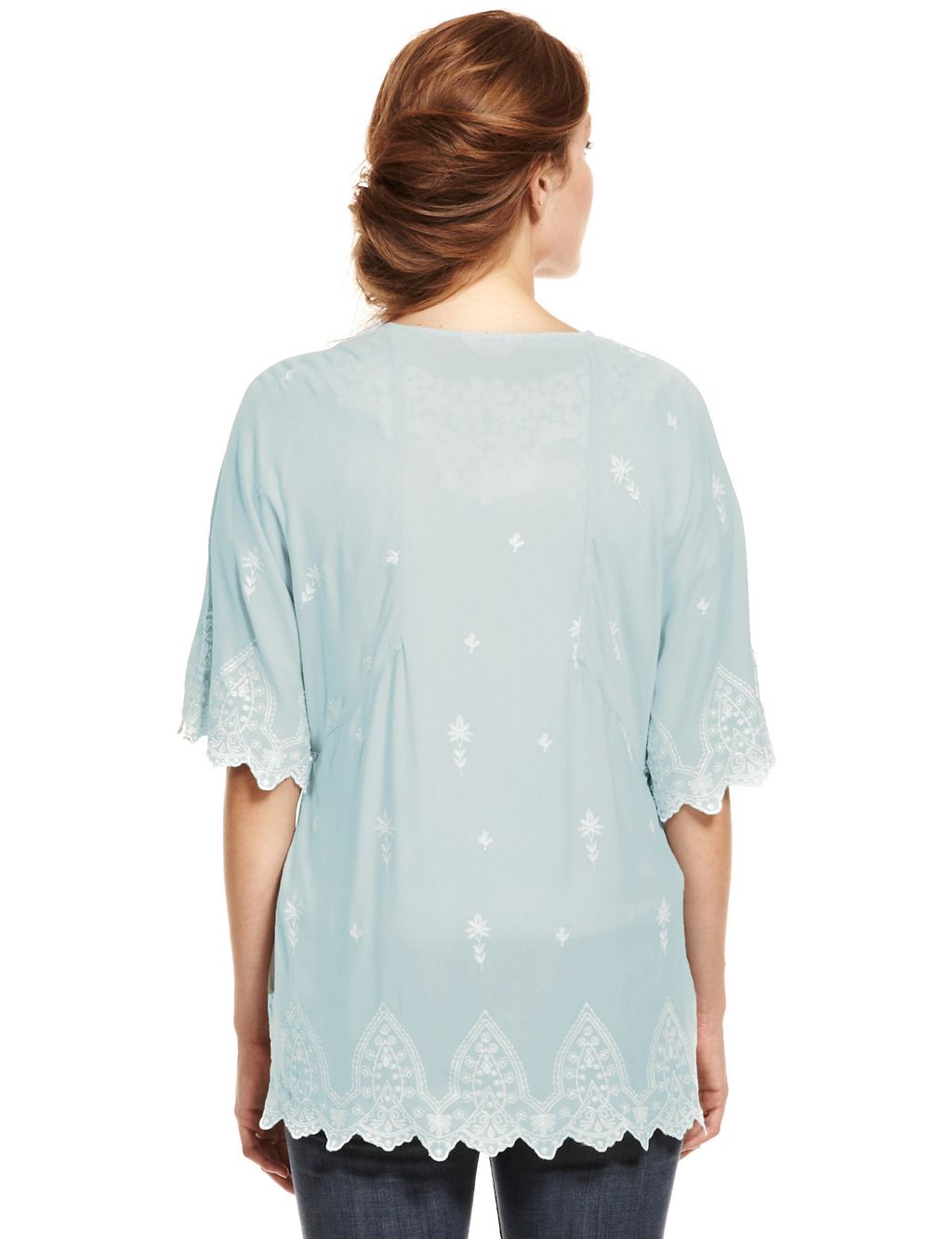 Floral Embroidered Cover-Up Kimono Top 4 of 5