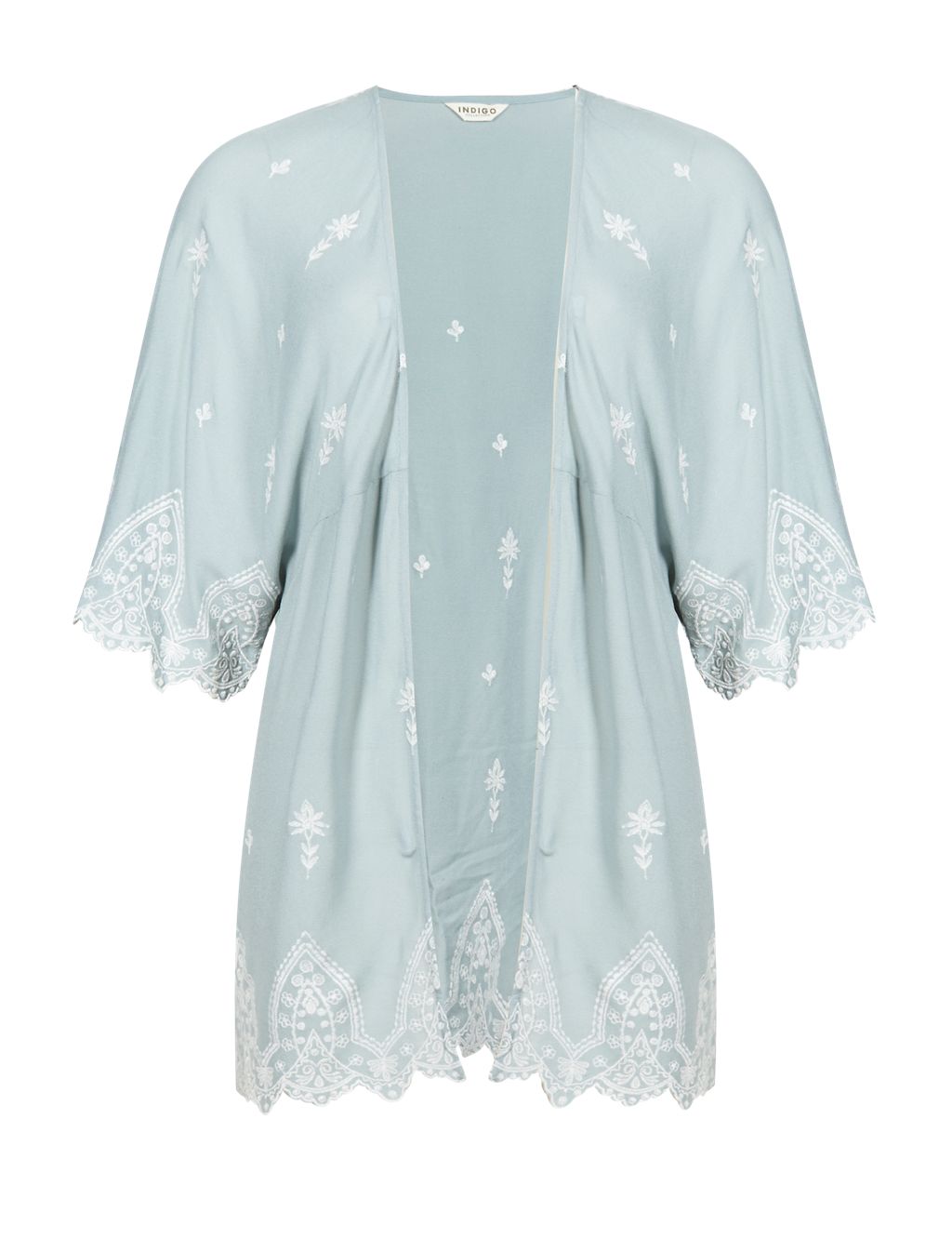 Floral Embroidered Cover-Up Kimono Top 1 of 5