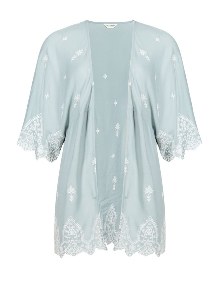 Floral Embroidered Cover-Up Kimono Top 3 of 5