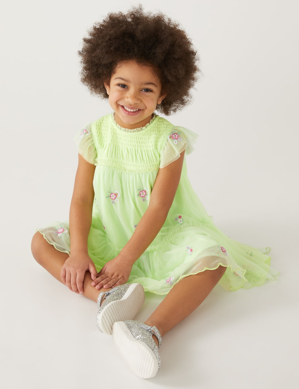 Floral Embroidered Dress (2-8 Yrs) 1 of 5