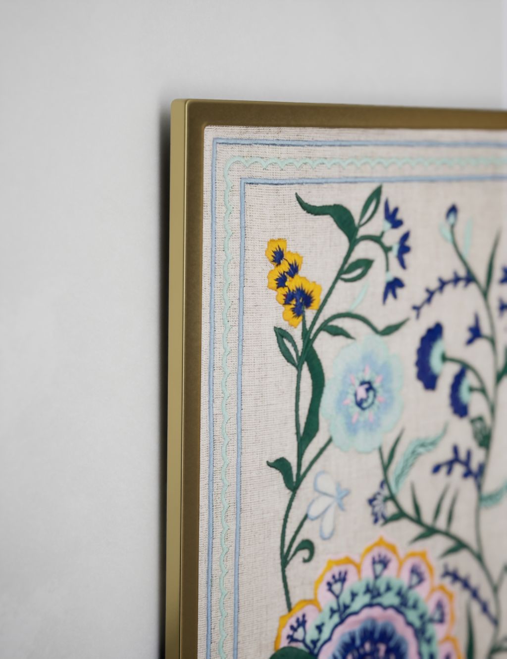 Floral Embroidered Framed Canvas 2 of 5