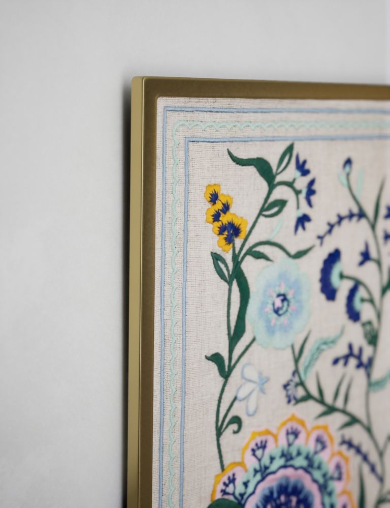 Floral Embroidered Framed Canvas 3 of 5
