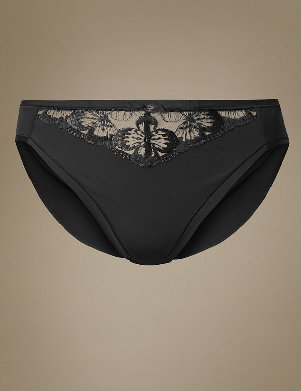 Floral Embroidered High Leg Knickers Image 1 of 2