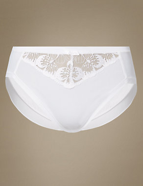 Floral Embroidered High Leg Knickers Image 2 of 3