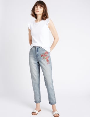 Floral shop mom jeans