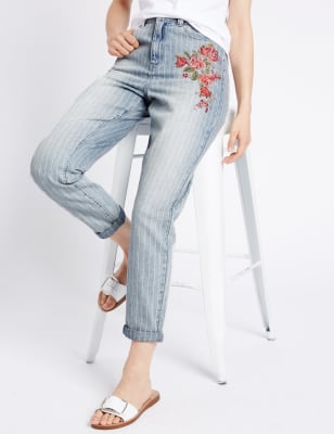 Pretty Embroidered Jeans for Homespun Magazine - Molly and Mama