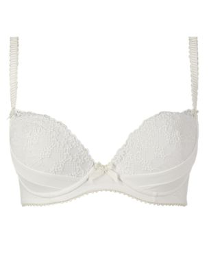 Floral Embroidered Low Front Push-Up Balcony Bra A-E Image 2 of 4