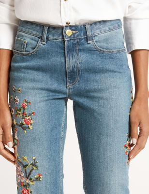 Embroidered Jeans Women 