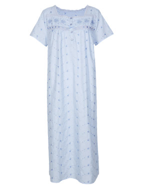 Floral Embroidered Nightdress Image 2 of 5
