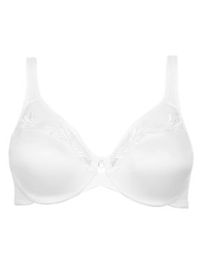 Floral Embroidered Non-Padded Full Cup Bra B-DD with Cool Comfort™ Technology Image 2 of 3