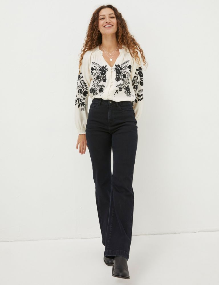Floral Embroidered Notch Neck Blouse | FatFace | M&S