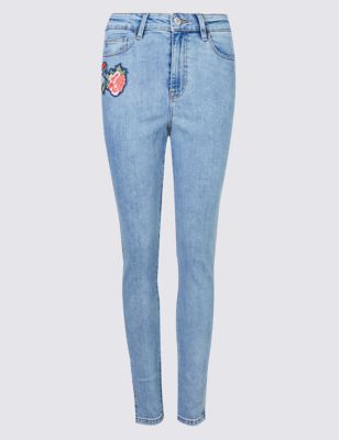 Floral Embroidered Skinny Leg Jeans Image 2 of 6