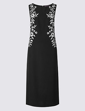 Floral Embroidered Tunic Midi Dress Image 2 of 4