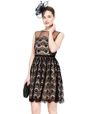 boutique eyelash lace skater dress