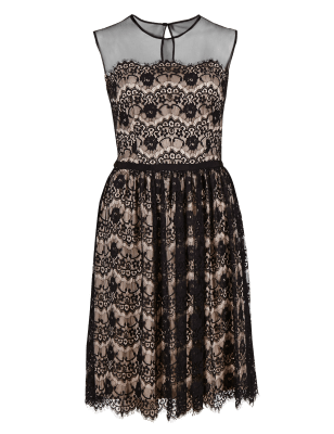 boutique eyelash lace skater dress